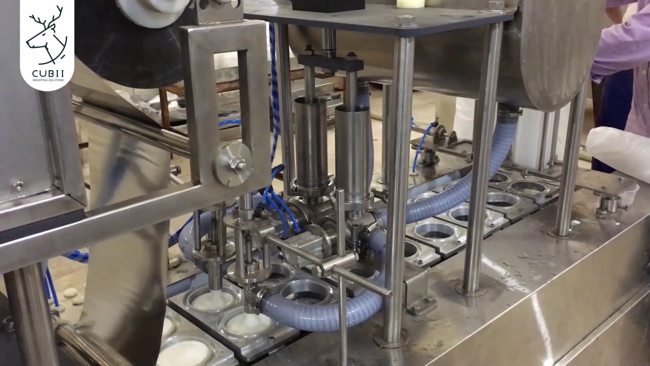 ماكينة #تعبئة و#تغليف  عبوات الزبادى - القشطة - الكيري - الشيكولاتة