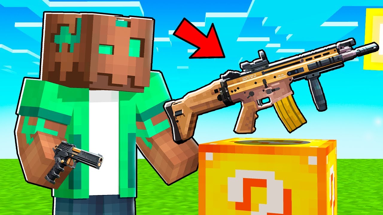 Desafío LUCKY BLOCKS de ARMAS REALES ALEATORIAS en Minecraft!