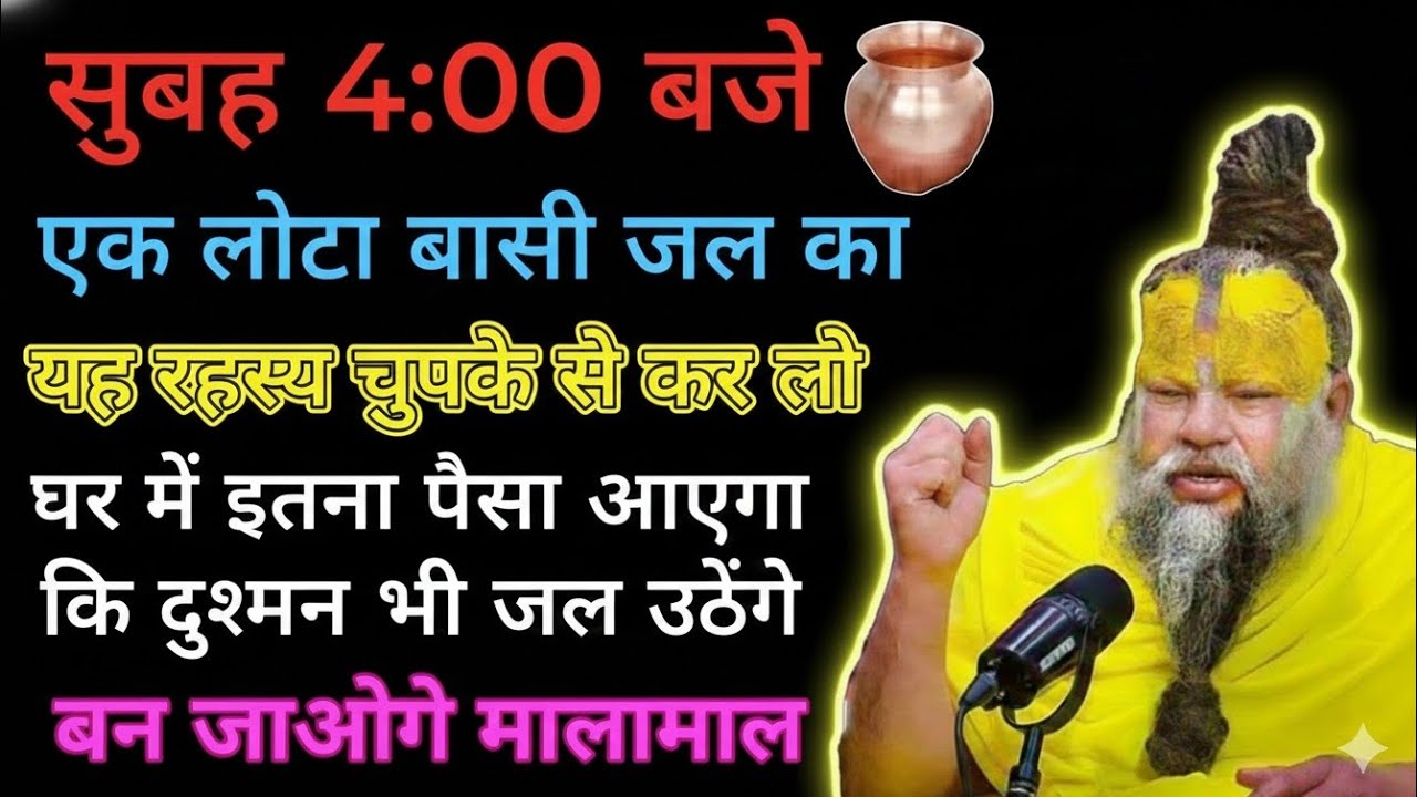 एक लोटा बासी जल का यह रहस्य चुपके से कर लो घर में इतना ध•न आएगा कि दुश्मन भी जल उठेंगे//