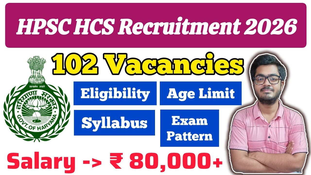 HPSC HCS Recruitment 2026 || 102 Vacancies || HCS, DSP, ETO etc || Apply Online || Complete Details.