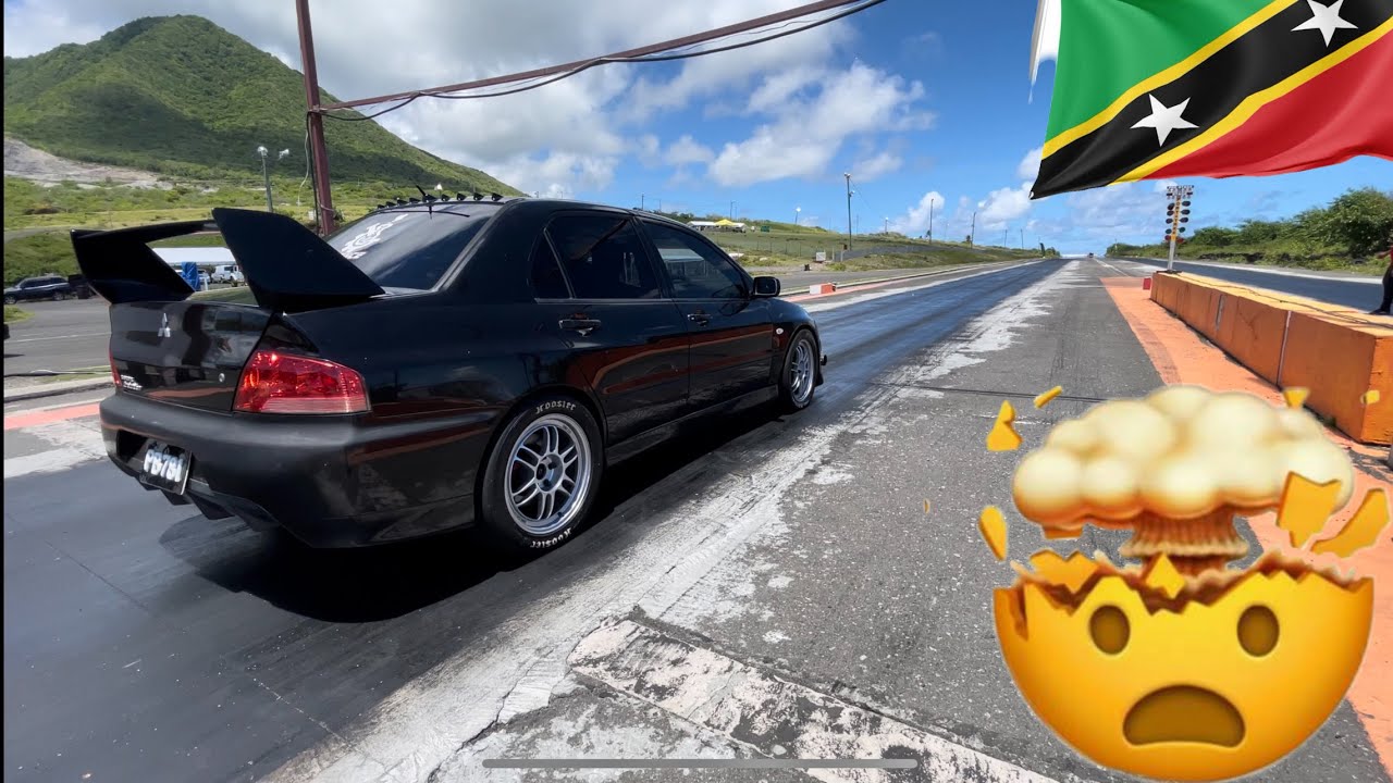 Travel tuned for this wicked Evo9 on the track in Nevis Saint Kitts to wake the beast