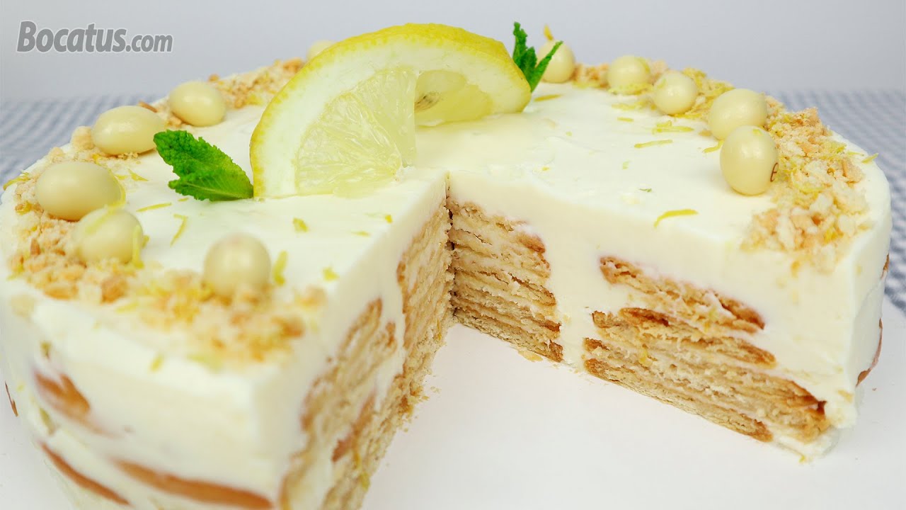 Tarta de galletas y limón