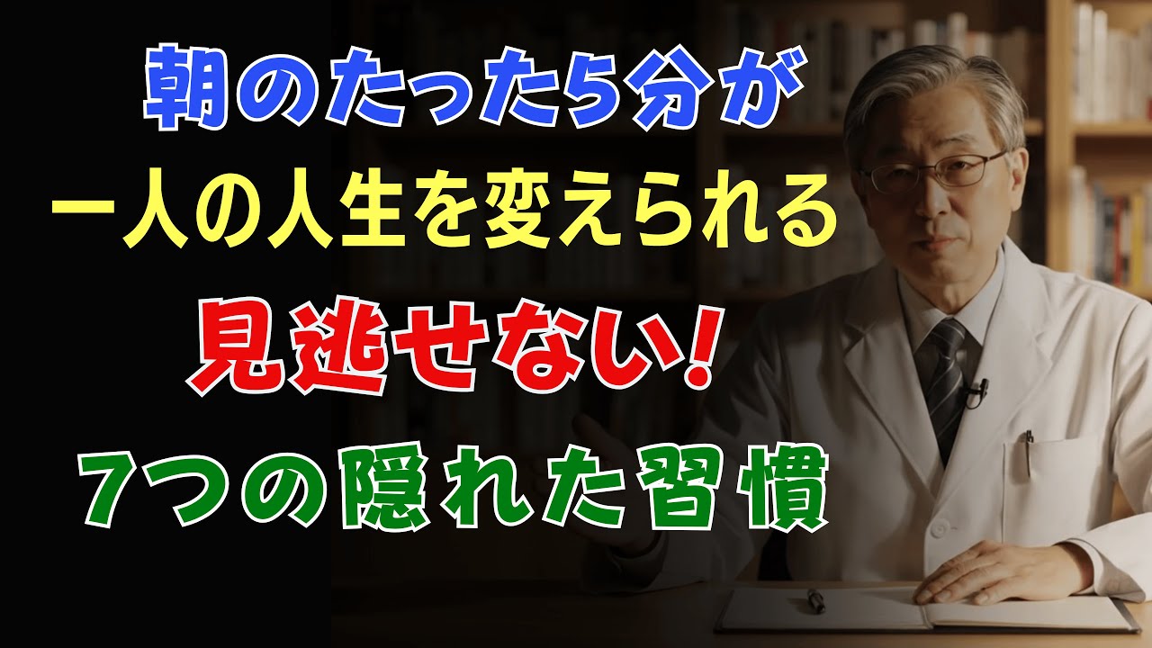 朝の5分で人生が変わる！見逃せない7つの隠れた習慣 [医師たちの健康録] [高齢者の健康]