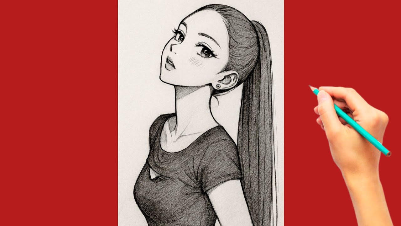 How to draw a beautiful girl, step by step drawing 