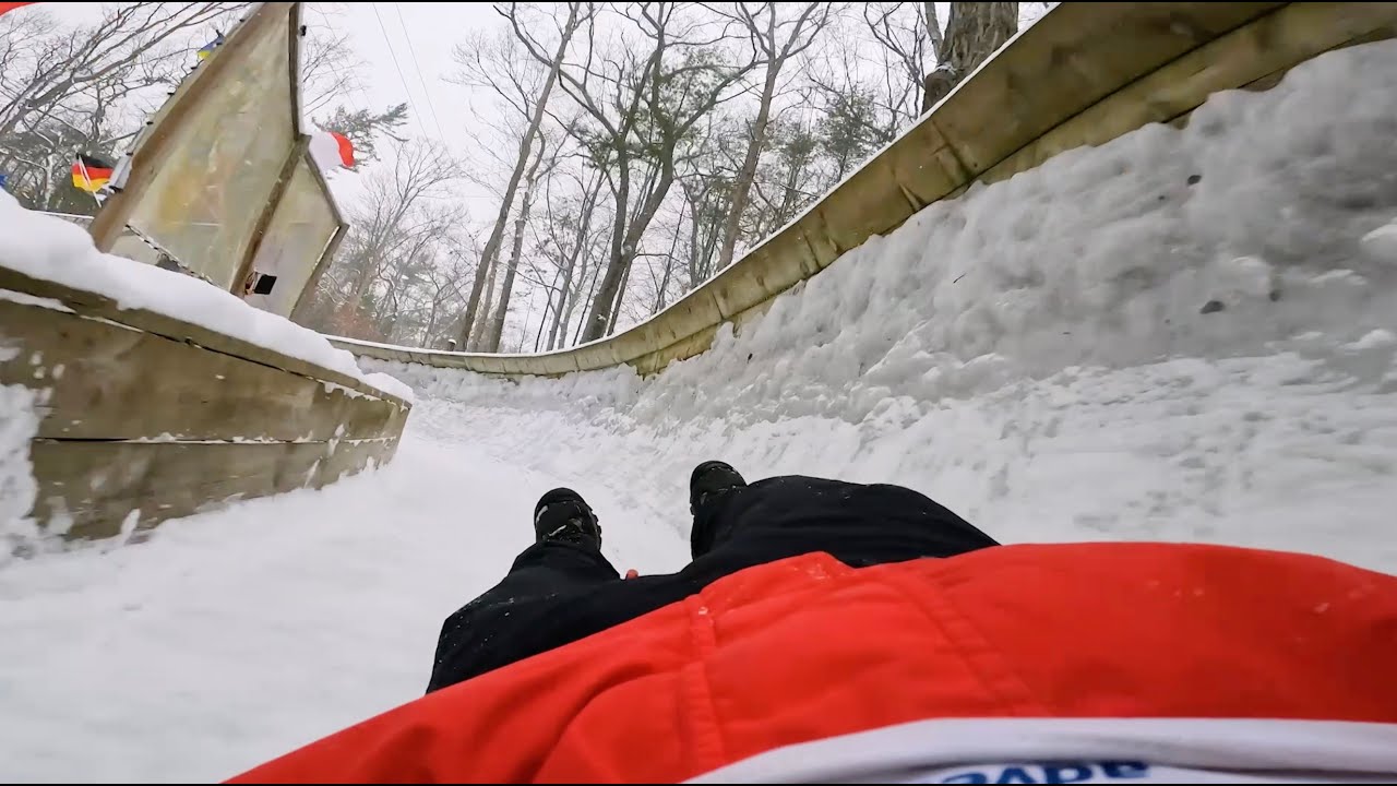 First-person view of the Muskegon luge, the fastest Olympic sport on ice