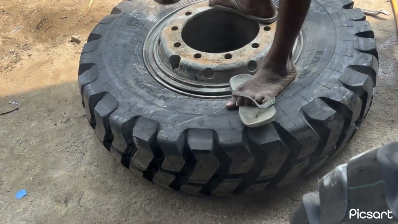 Damper new #tyre change 1100/20 mrf havey duty mining tyre