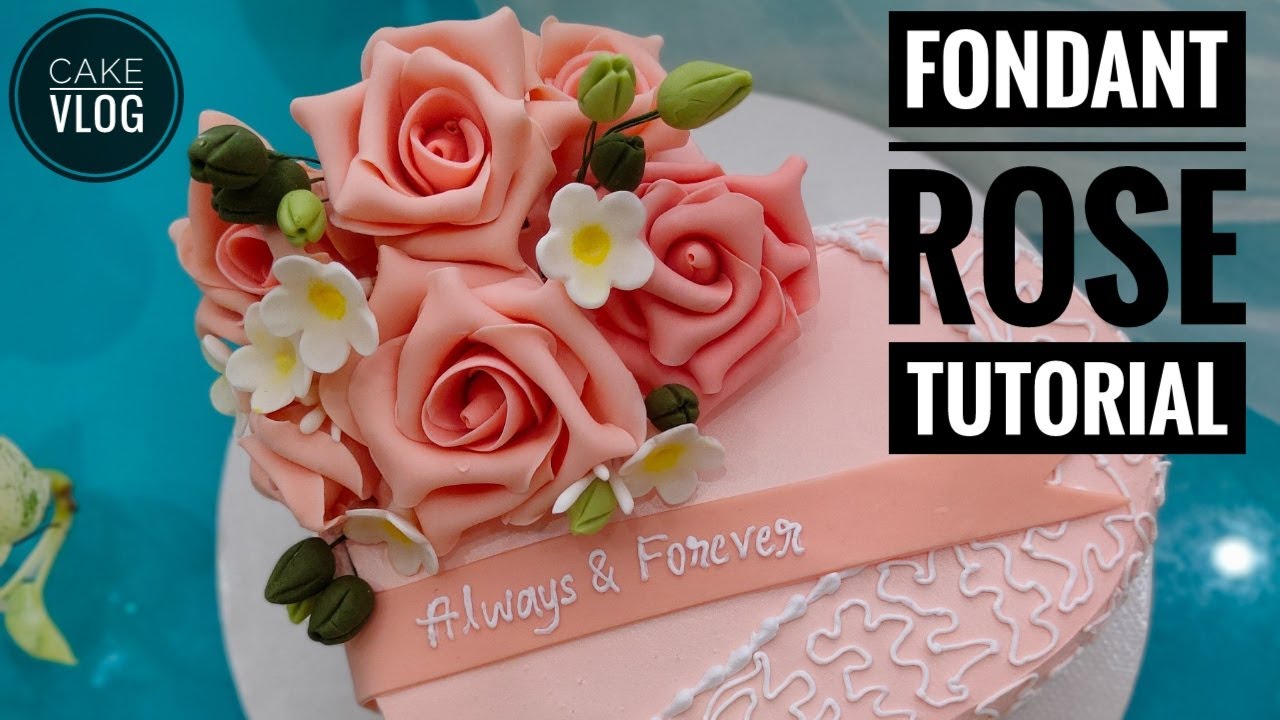 FONDANT 🌹ROSE TUTORIAL #cake #fondant