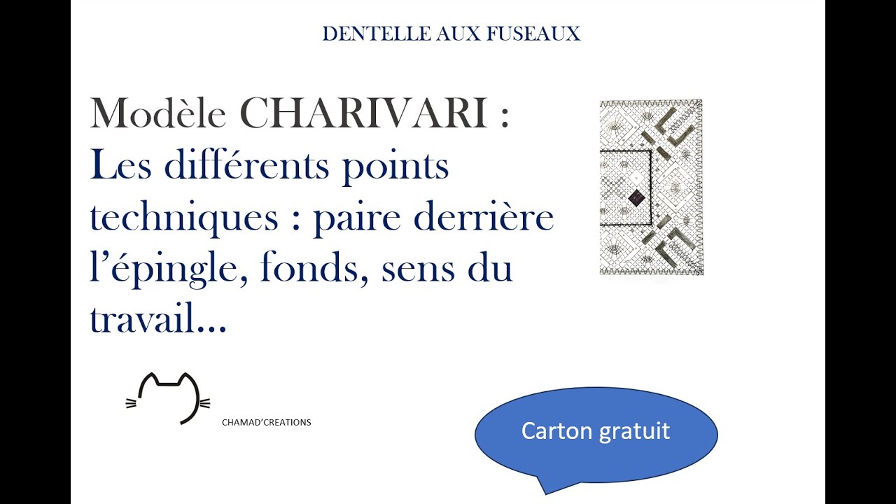 Modèle CHARIVARI: les différents points techniques (paire derrière l'épingle, fonds...)