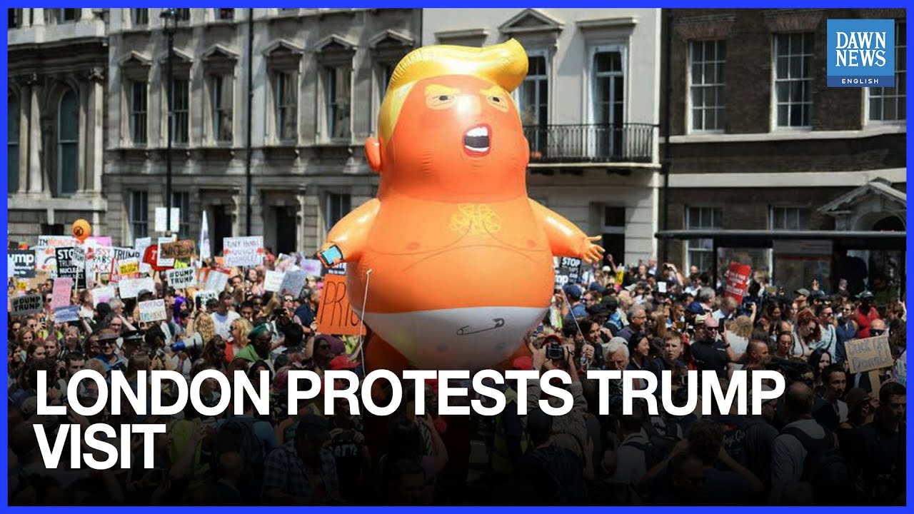 Protesters Rally in London amid Trump’s Controversial Visit | Dawn News English