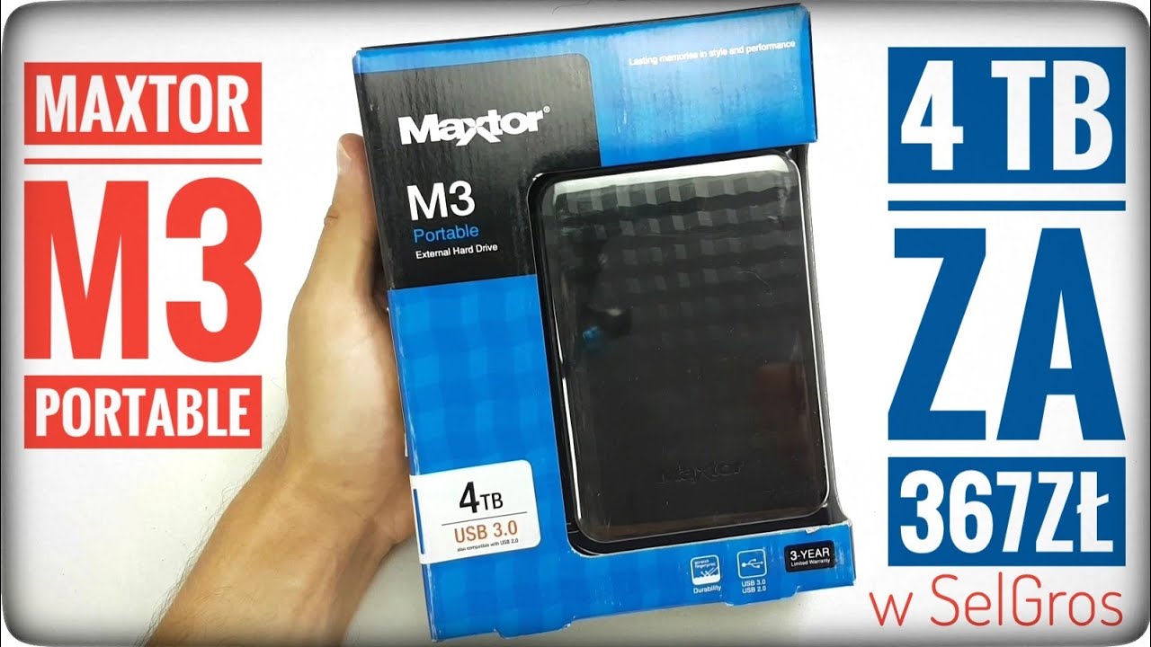 Najtańszy dysk zewnętrzny 4TB Maxtor M3 Portable za 367 zł w SelGros Cash & Carry | ForumWiedzy