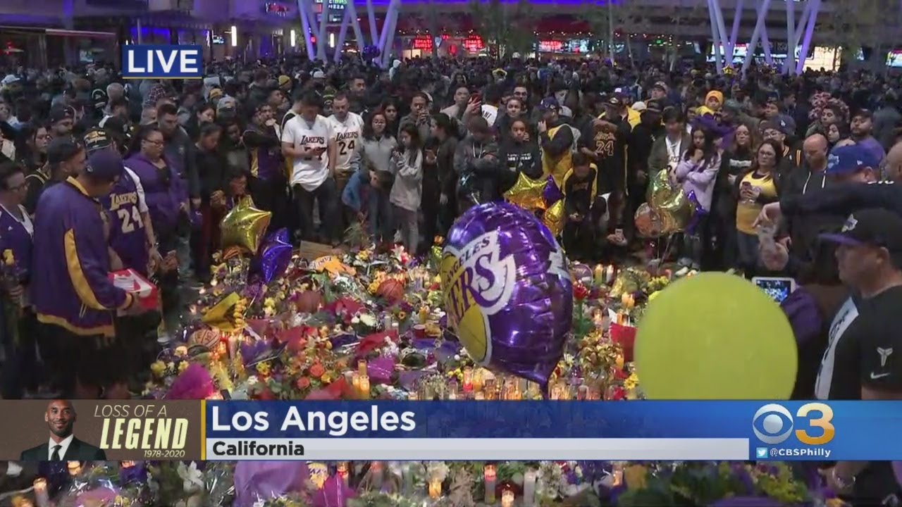Lakers Fans Flock To Staples Center To Mourn Death of Kobe Bryant