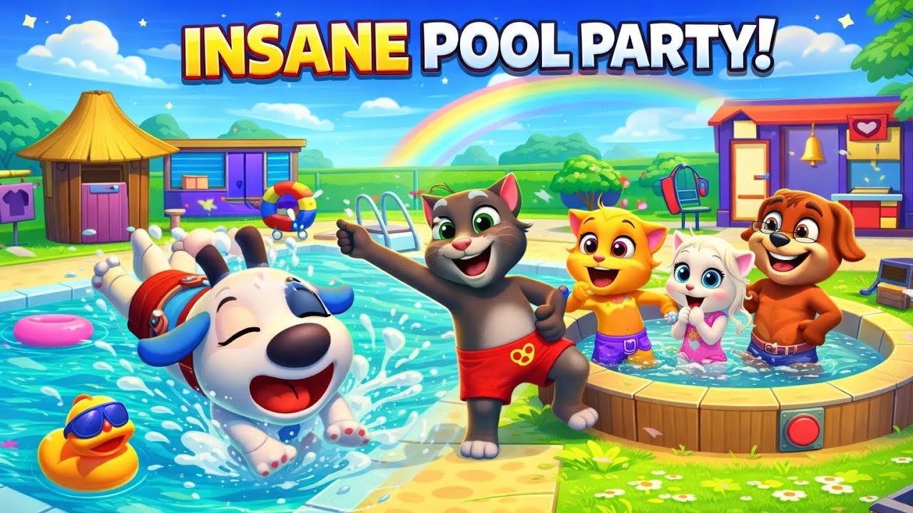 “Talking Tom and Friends’ INSANE Pool Party 😱💦”