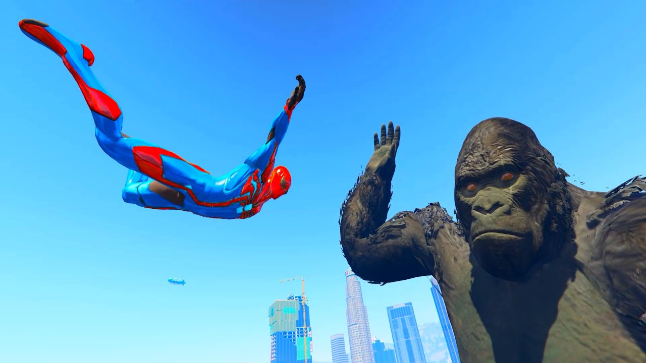 Подборка GTA 5 «Человек-паук против Кинг-Конга» (GTA 5: Провалы, забавные моменты, рэгдоллы)