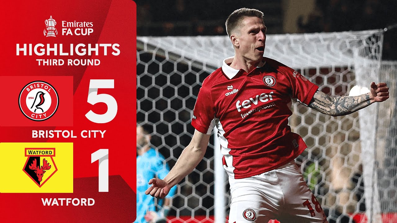 Riis hat-trick fires Robins past Watford 🎩 | Bristol City  (5-1) Watford | Emirates FA Cup 2025-26