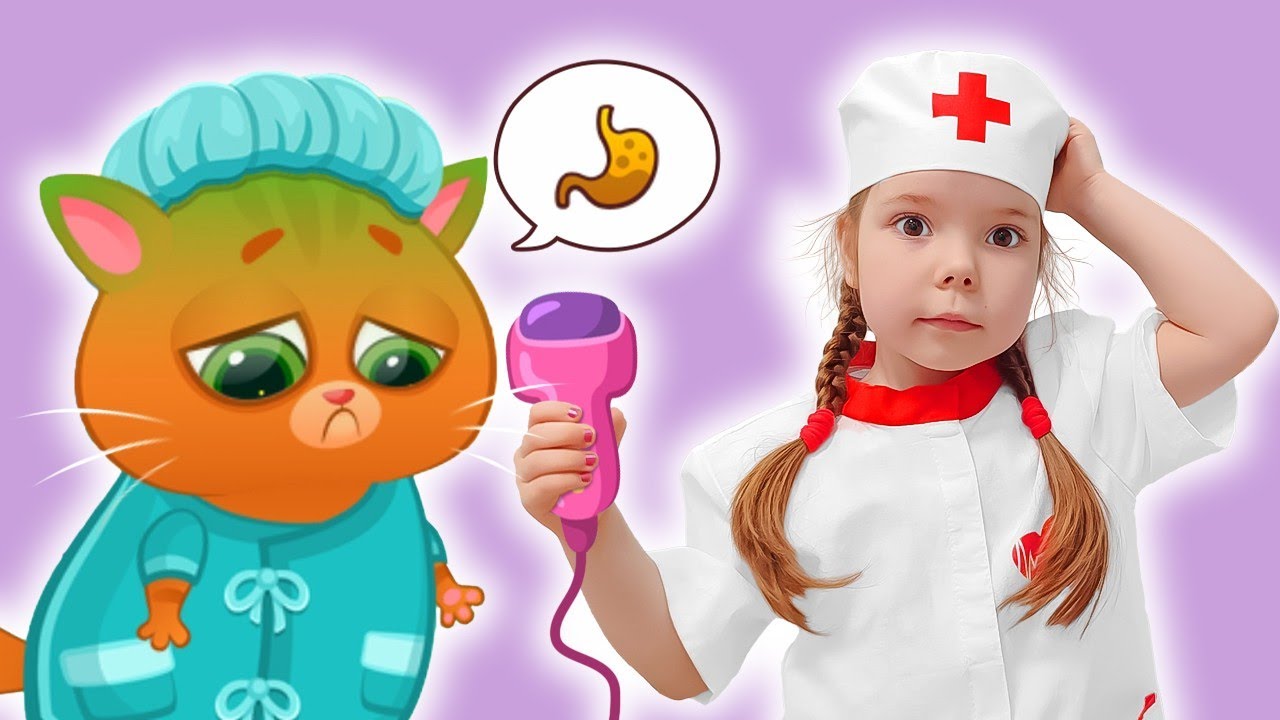The cat Bubbu got sick and went to the hospital | Nastya treats the cat Bubbu