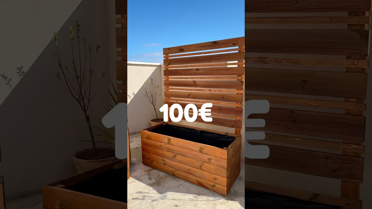 Une jardini&egrave;re DIY en 120x48x48cm avec treillis tu trouve &ccedil;a cher toi ? #diy #bricolage #jardiniere