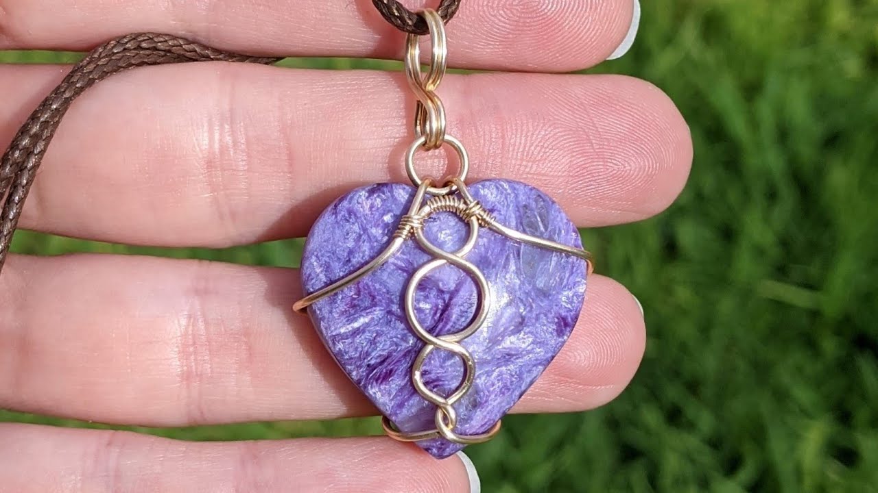 Heart Cabochon Round Wire Wrapping Pendant Tutorial