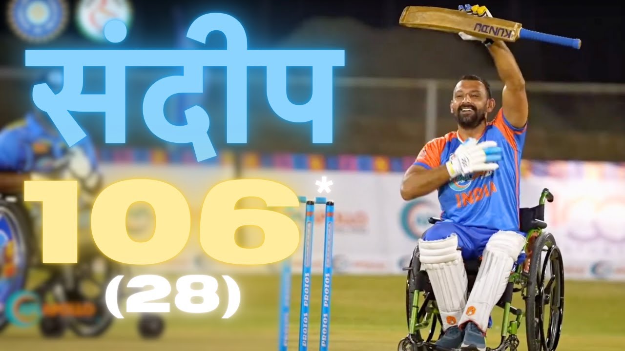 𝐒𝐚𝐧𝐝𝐞𝐞𝐩 𝐇𝐮𝐧𝐝𝐫𝐞𝐝 106* (28) | 𝑾𝒉𝒆𝒆𝒍𝒄𝒉𝒂𝒊𝒓 𝑪𝒓𝒊𝒄𝒌𝒆𝒕 ♿️ 🏏  | #hundred