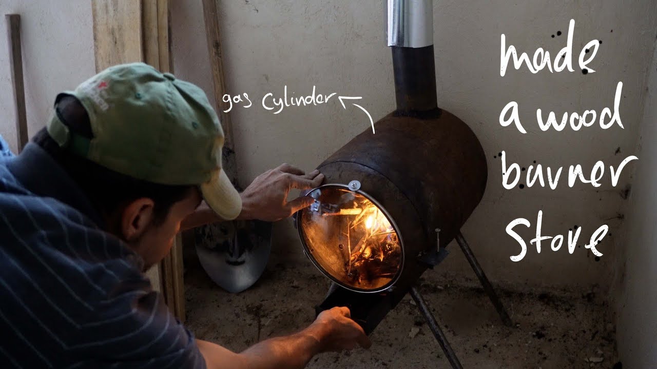 making a wood burner stove and test it in mountain cottage