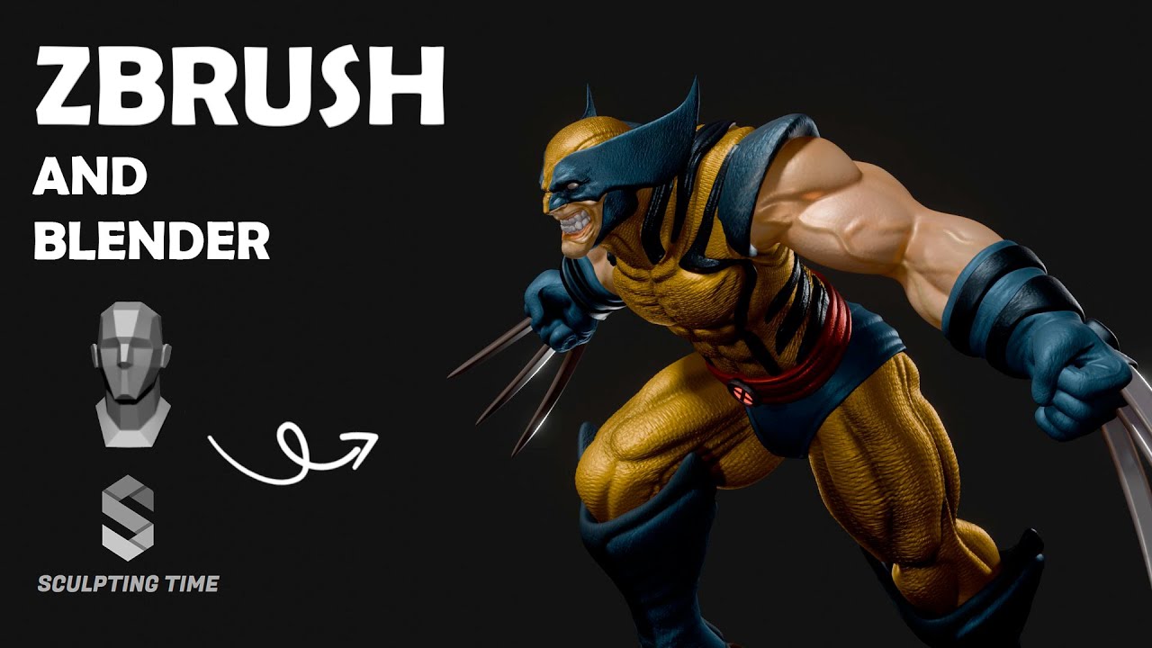 Zbrush and Blender Timelapse - Wolverine