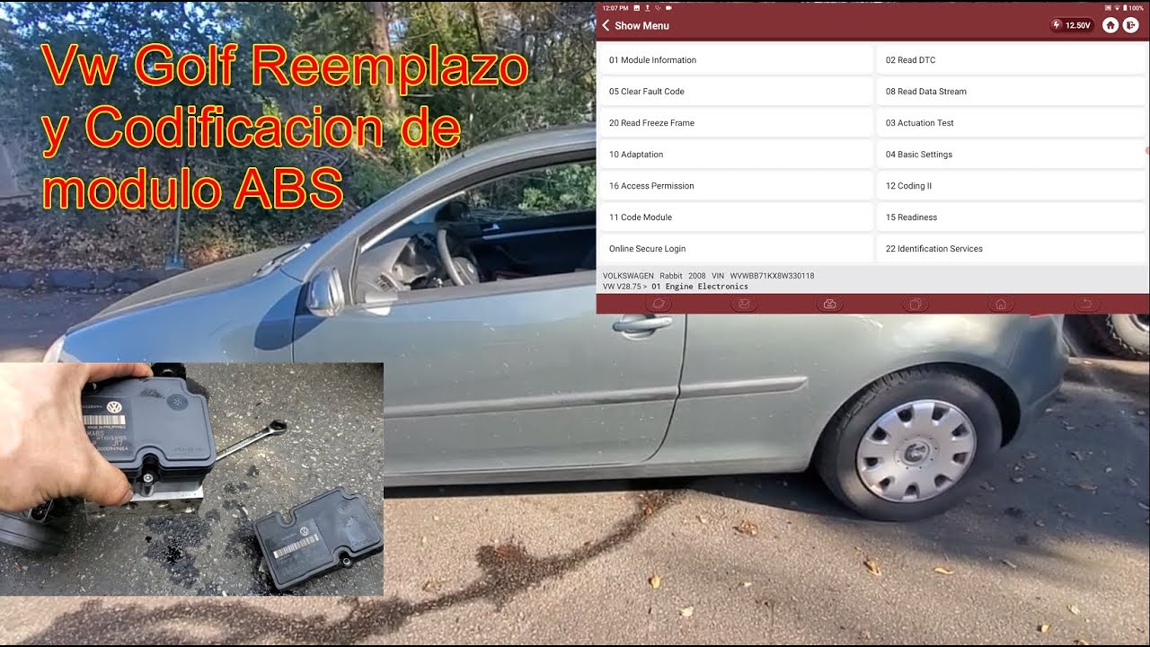 VW Rabbit 2008  Codificando modulo de ABS