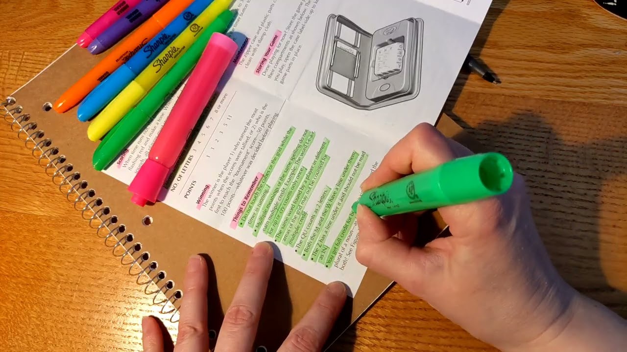 ASMR | Highlighting Text on Paper | Marker & Plastic Sounds, No Talking