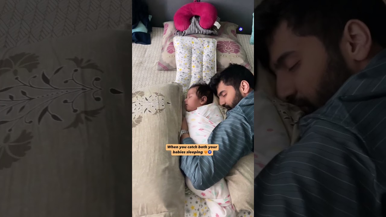 When you catch both your babies sleeping 🧿❤️✨ #husband #father #love #family