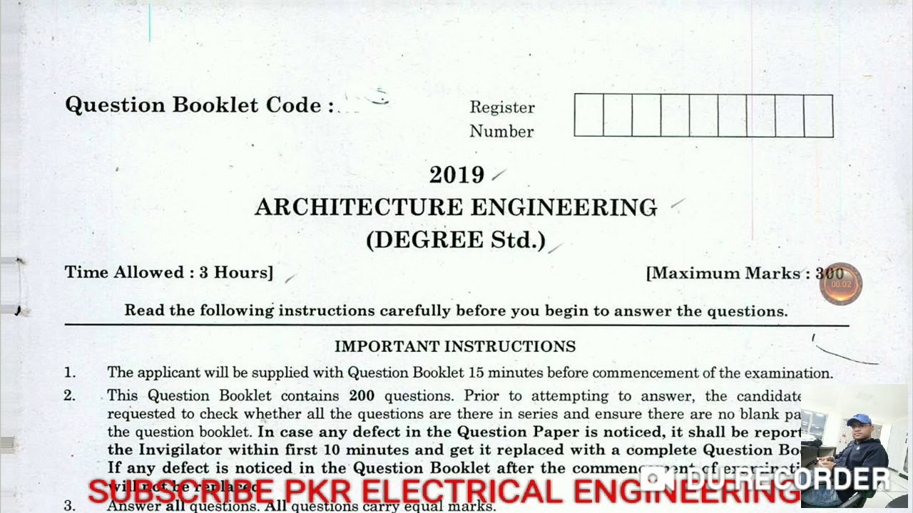 TNPSC AE 2019 ARCHITECTURE ENGINEERING QUESTION PAPER WITH ANSWERS
