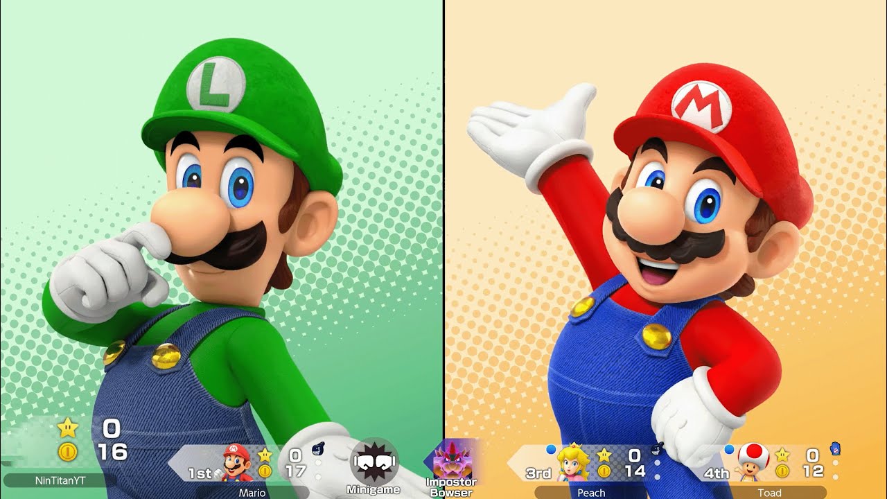 Super Mario Party Jamboree - Luigi vs Mario vs Peach vs Toad - King Bowser's Keep