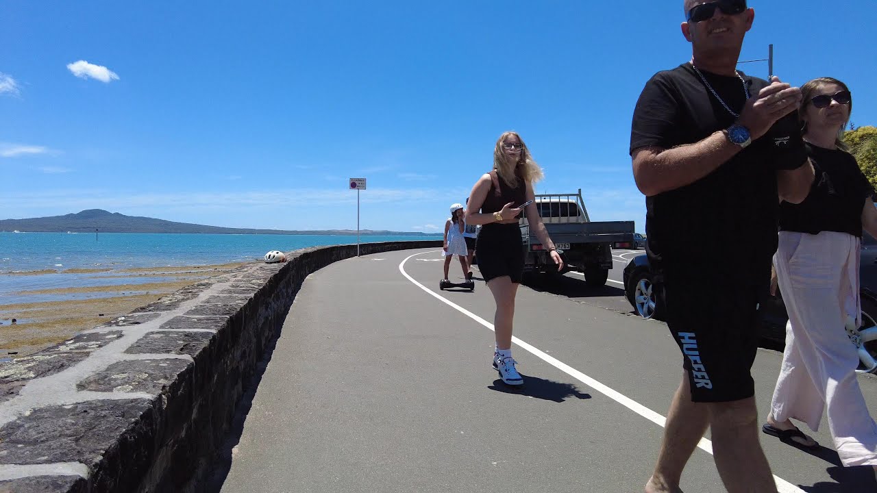(4k) Summer walk | Mission Bay - Kohimarama Beach, Auckland, New Zealand | January 3, 2022.