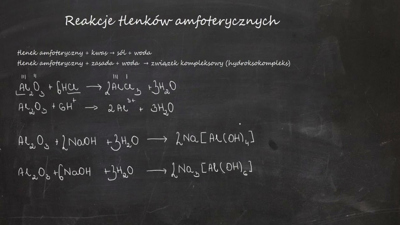 Reakcje tlenków amfoterycznych. Otrzymywanie związków kompleksowych. Amfoteryczność w praktyce.