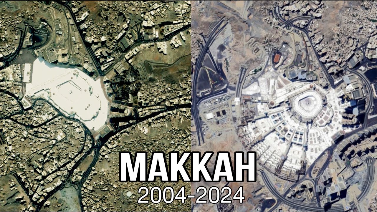 20 Years Timelapse Of Beautiful Masjid Al-Haram On Google Earth🌎