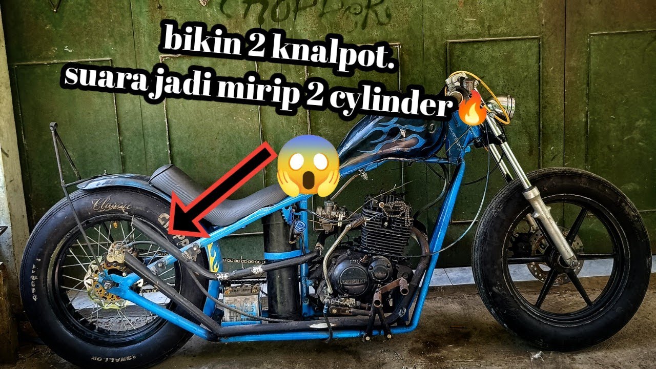 Bikin 2 knalpot chopper di mesin thunder 125