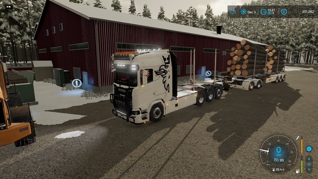 fs 22 kör timmer till sågen!!