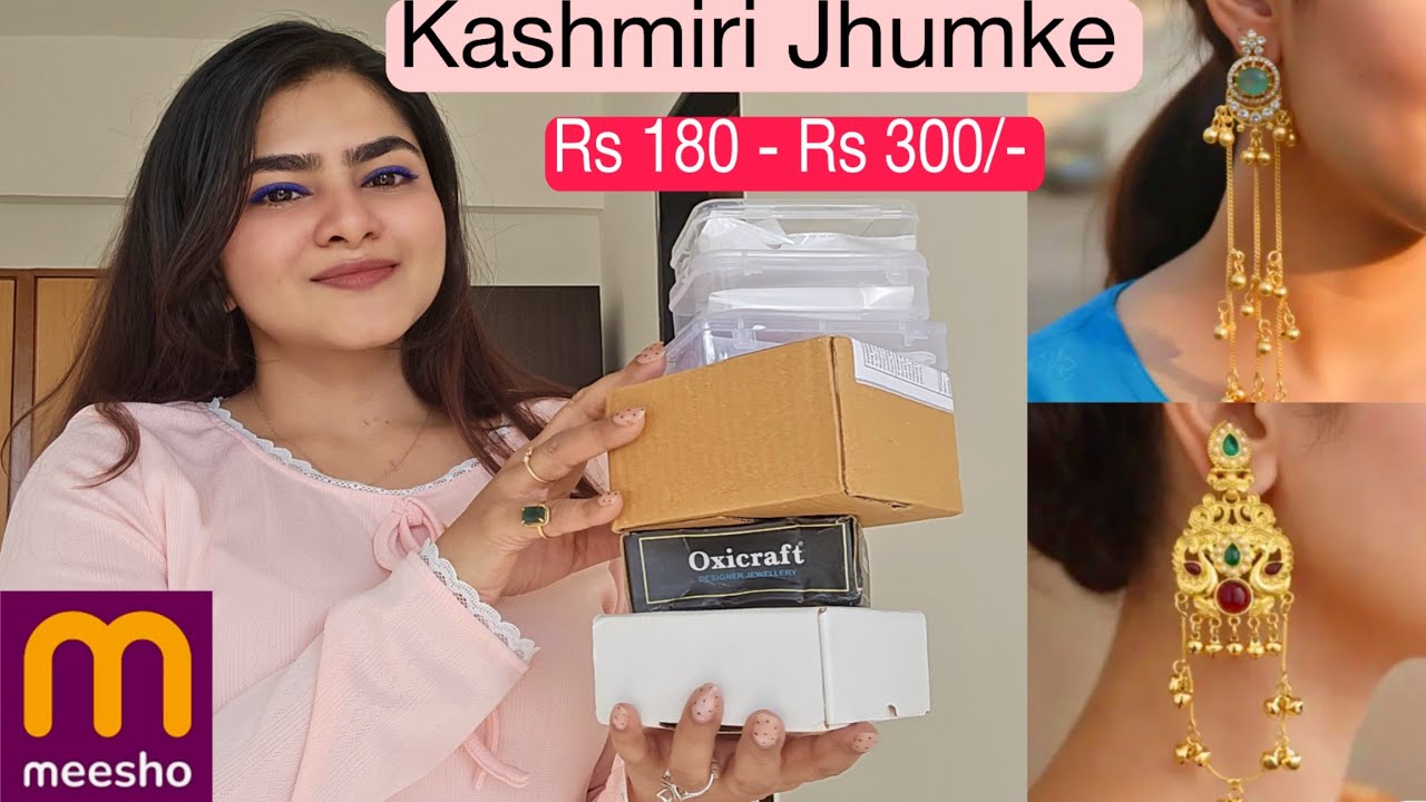 Meesho Kashmiri Jhumka haul Rs 180 - Rs 300 | New Jewellery haul
