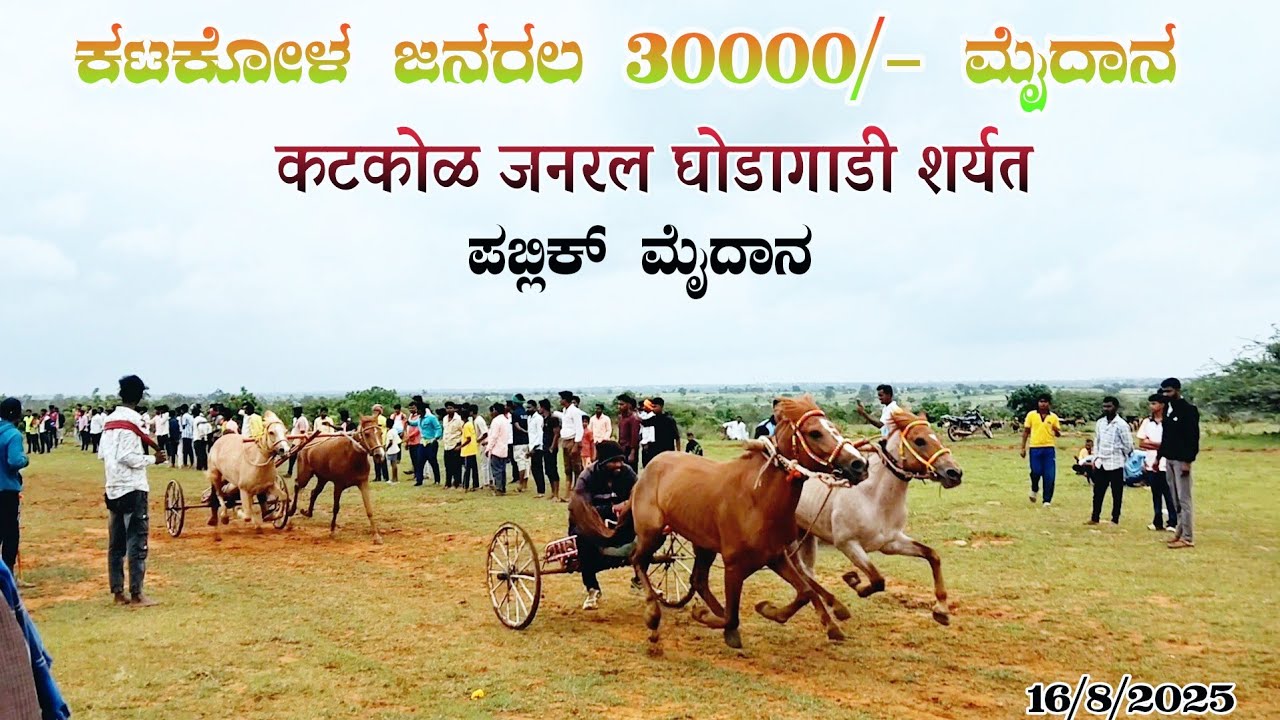 ಕಟಕೋಳ ಜನರಲ 30000/- ಮೈದಾನ |Katakol Generl HorseCart Race |कटकोळ जनरल  ३०,००० घोडागाडी शर्यत 16/8/2025
