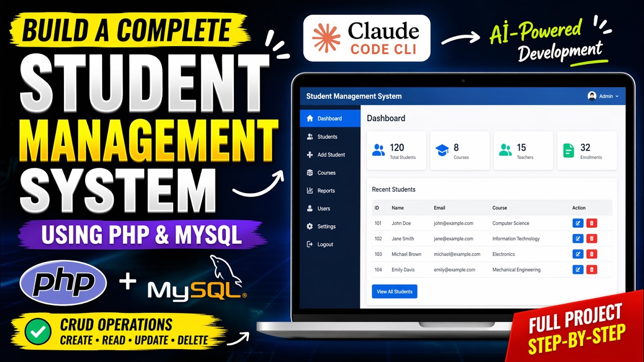 Создайте полноценную систему управления студентами (PHP + MySQL) с помощью Claude Code CLI 🚀