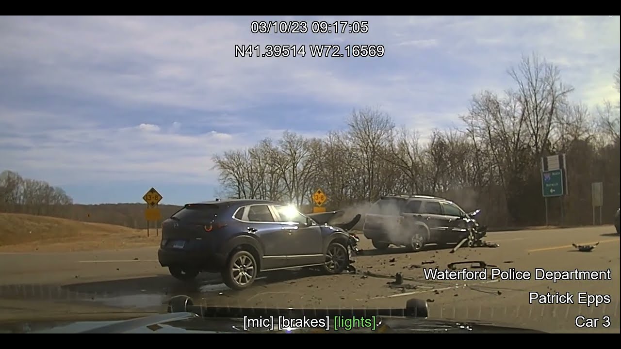 Waterford Police dashcam footage of high-speed chase following 2023 carjacking