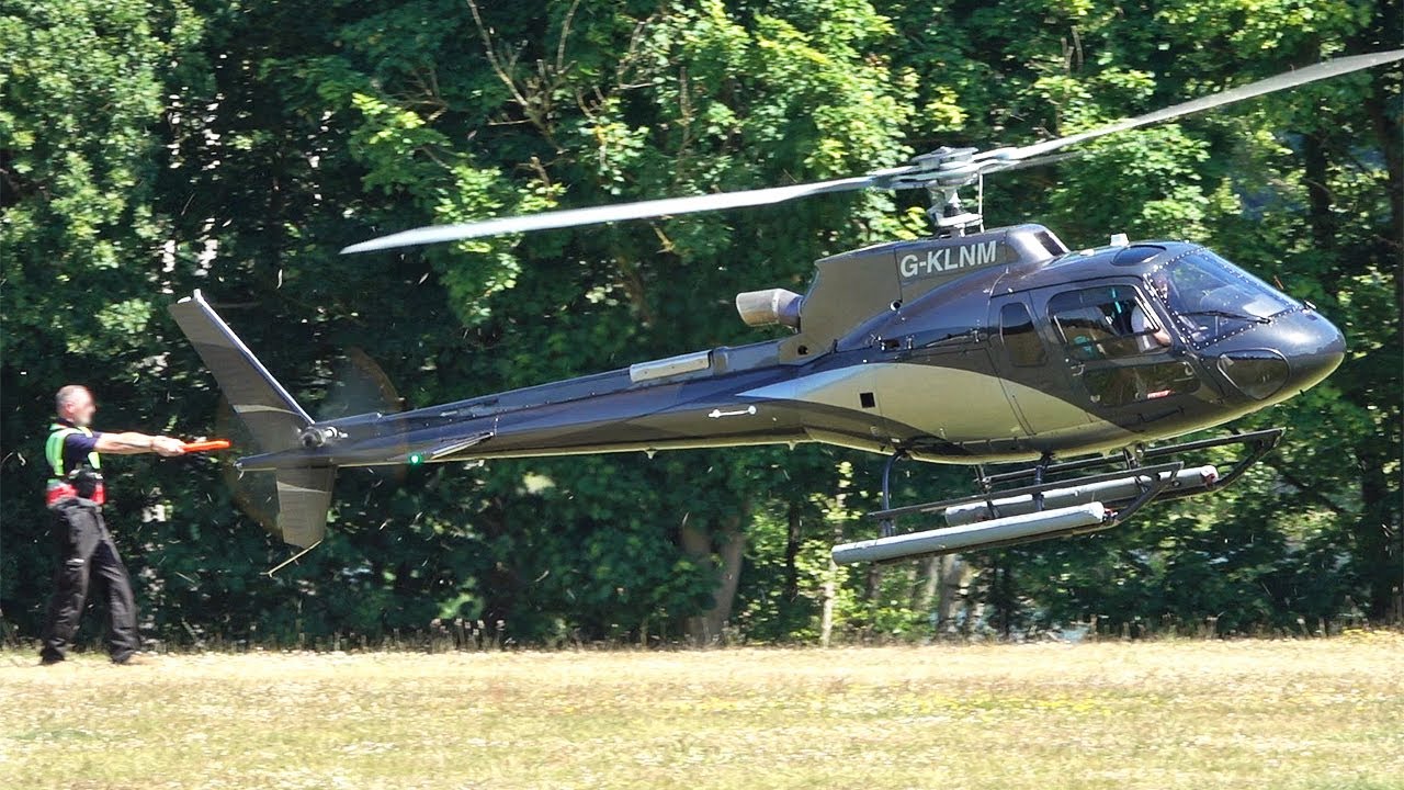 Airbus Helicopters H125 (Eurocopter AS350) landing and take off at Royal Ascot heliport | avgeek
