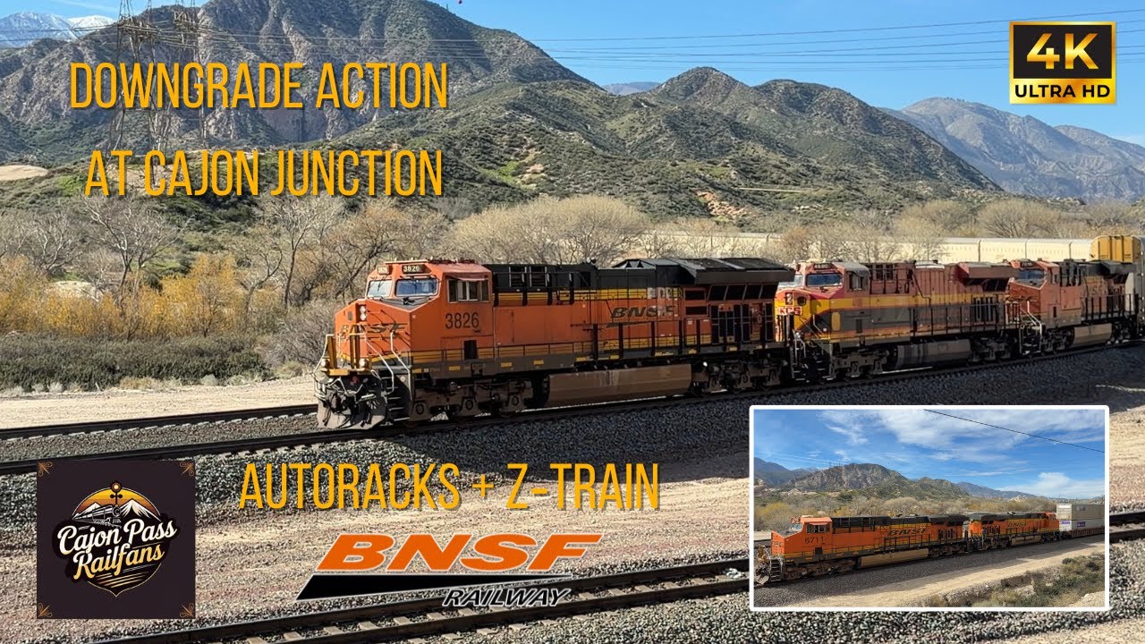 BNSF Autoracks from Sullivan’s Curve, Followed by Z‑Train on Main 3