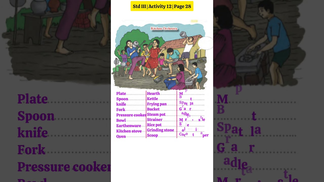 Std 3 English | Page 28 Activity 12 | Unit 1 | Tender Touch | Kerala SCERT