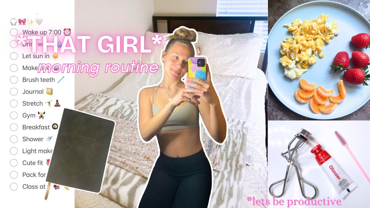 trying the *THAT GIRL* MORNING ROUTINE 🎀 ⭐️ productive habits