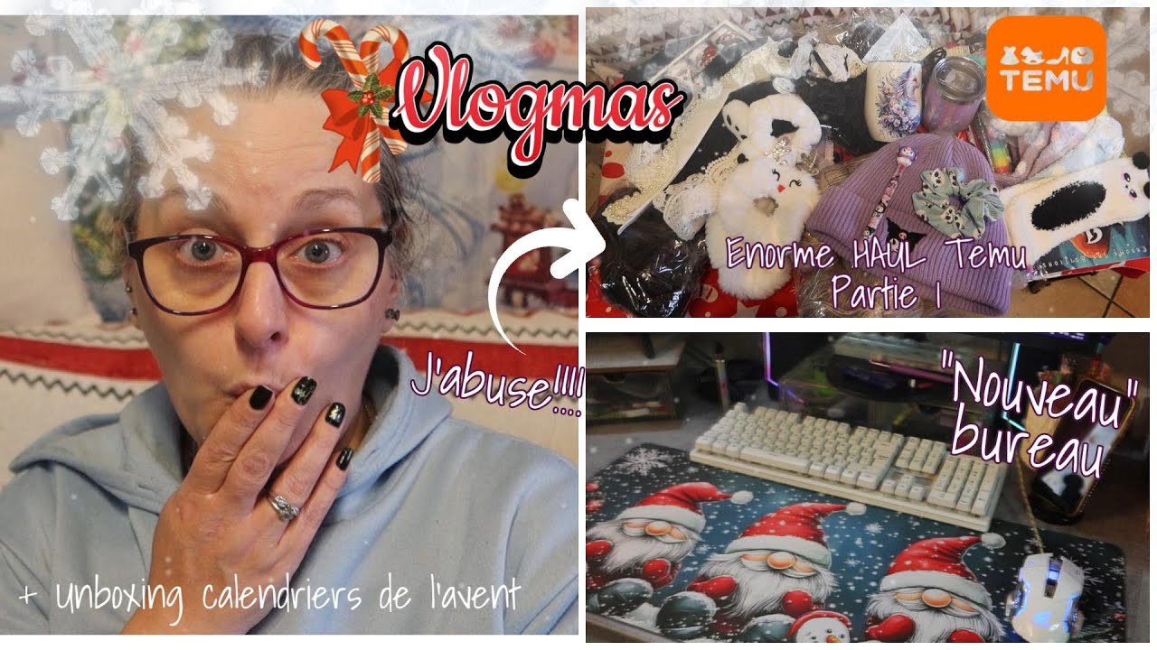 VLOGMAS 🎄- Enorme Haul Temu partie 1 - Nouveau bureau