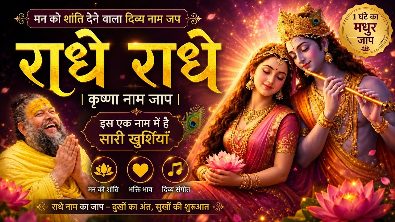 RADHE RADHE | Krishna Naam Jap | 1 Hour Peaceful Meditation | SvaraVerse