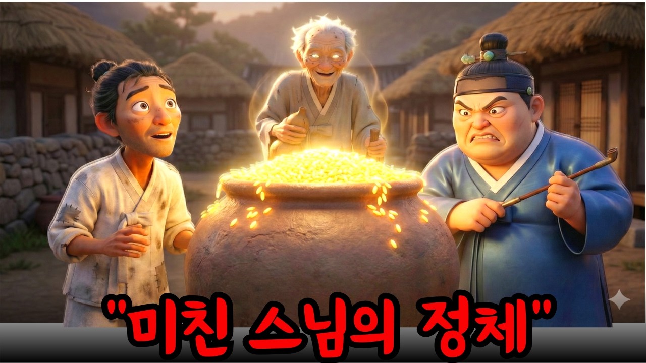 미친 스님에게 보리밥 한 덩이 대접했더니 다음 날 텅 빈 쌀독이 넘쳐나는 기적#야담 #옛날이야기 #구미호 #전설 #미스테리 #오디오북 #수면동화