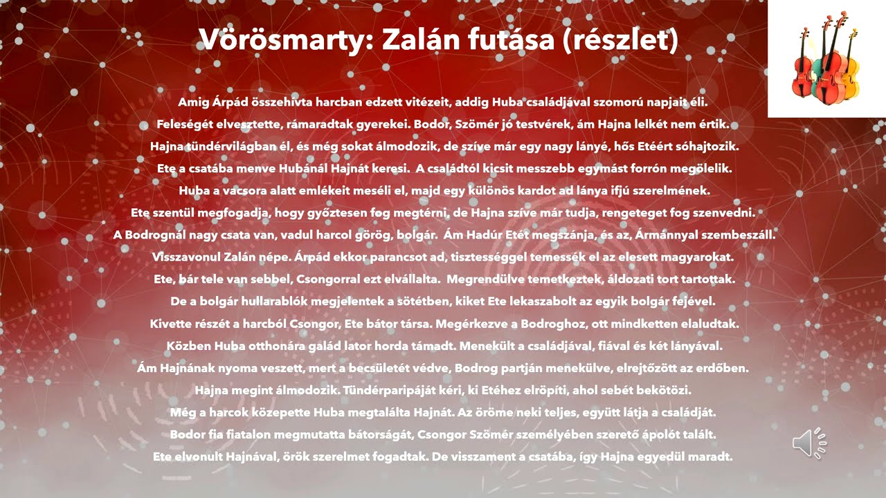 Vörösmarty: Zalán futása részlet (részlet) AI