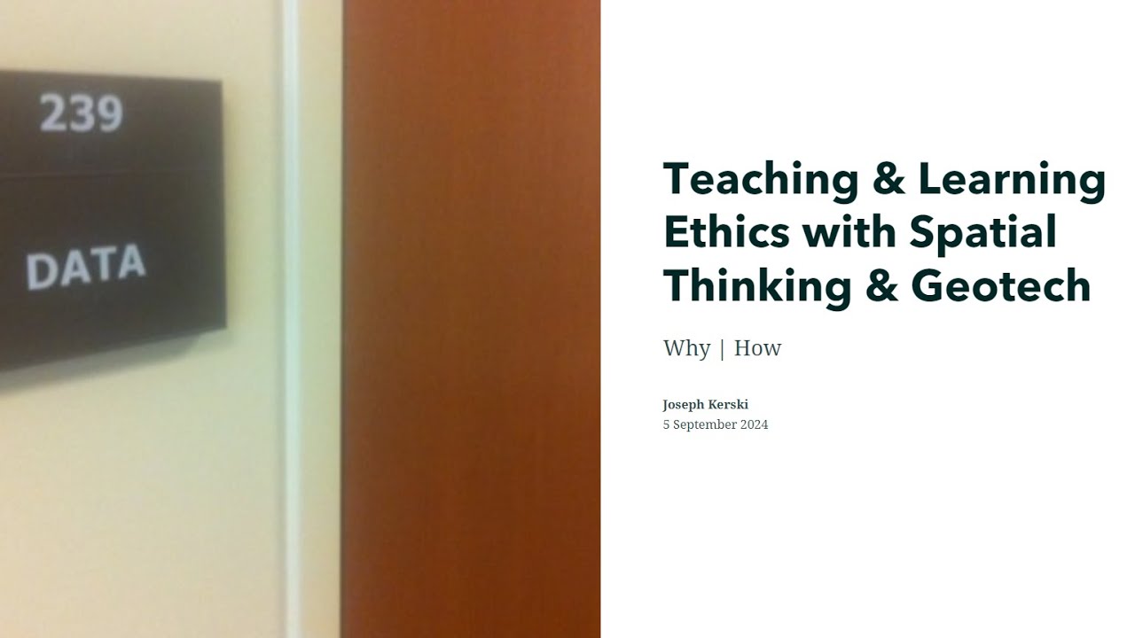 TECH Talk: The Ethics of Mapping and Geotechnologies and Why It Matters