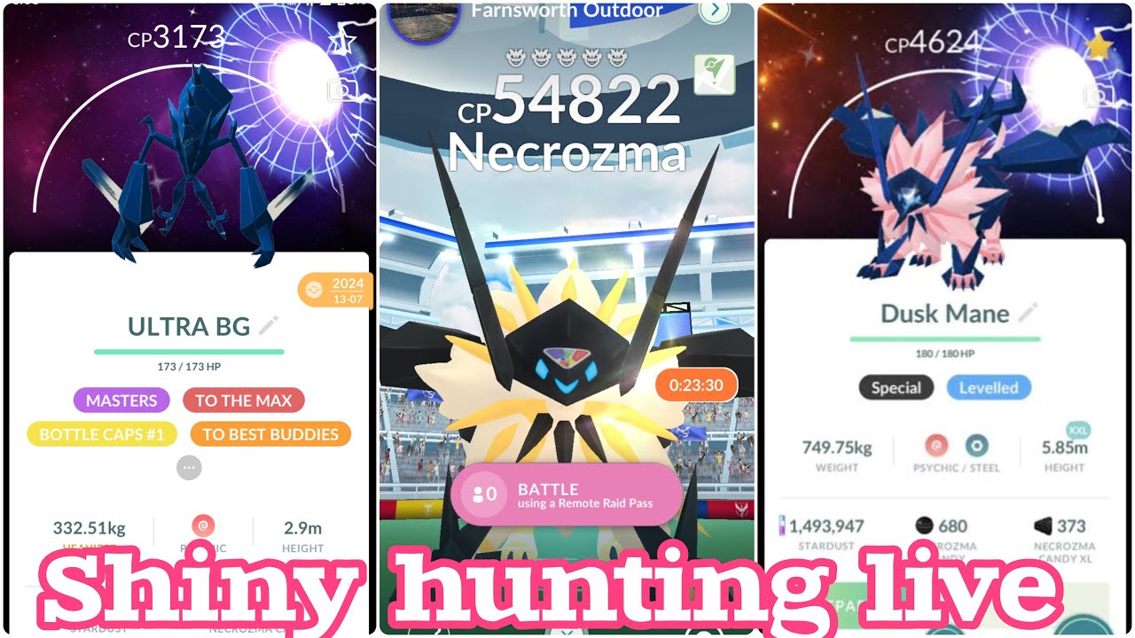 Shiny Dusk Mane Necrozma Raid Invites | Shiny Hunting #pokemongo #wildarea