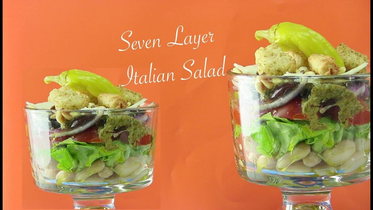 Healthy Seven Layer Italian Salad Video Recipe by Bhavna