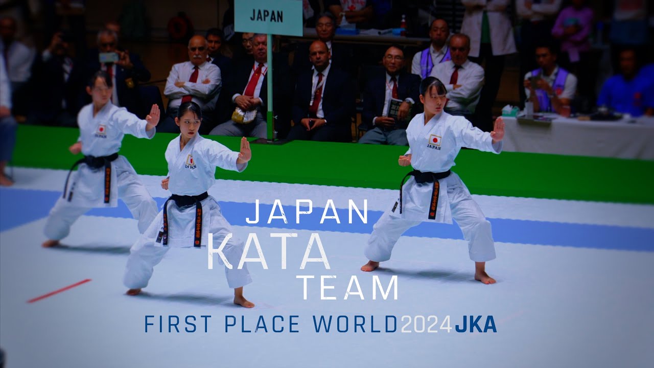 TEAM WOMEN JAPAN : KATA GOJUSHIHO SHO world champion JKA (First place) 2024 TAKASAKI ARENA JAPAN.